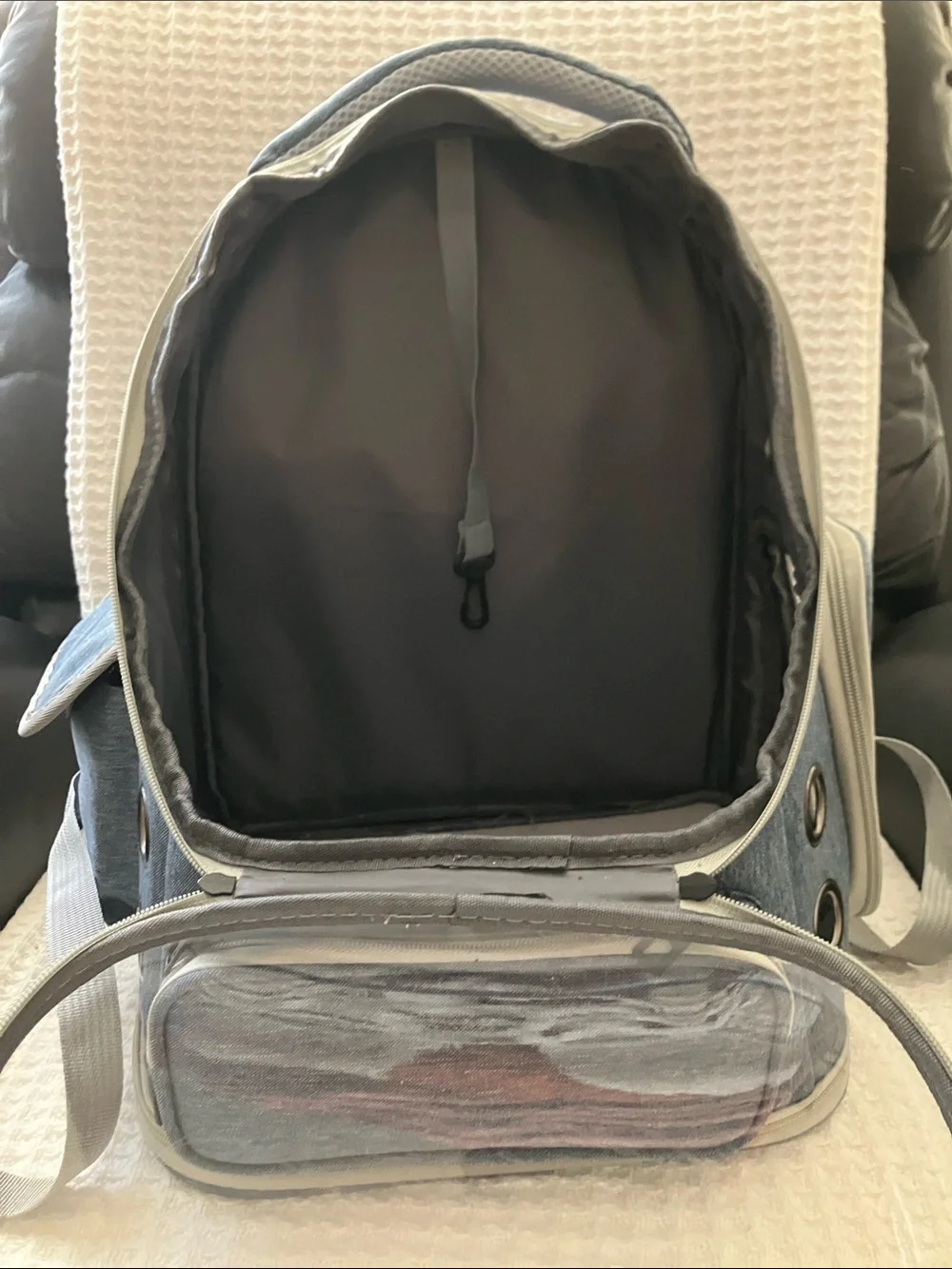 Blue Gray Bubble Backpack Pet Carrier